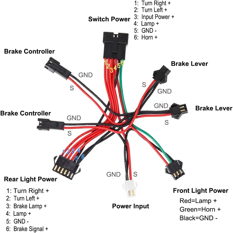 36v 48v ebike light kit, electric bike headlight, package contents