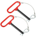 1/2" x 4" Trailer Hitch Pin | Clevis Pin Hitch with Rubber-Coated Handle, Trailer Gate Pin with Safety Clip Anti-Loss Rope (Pack of 2）