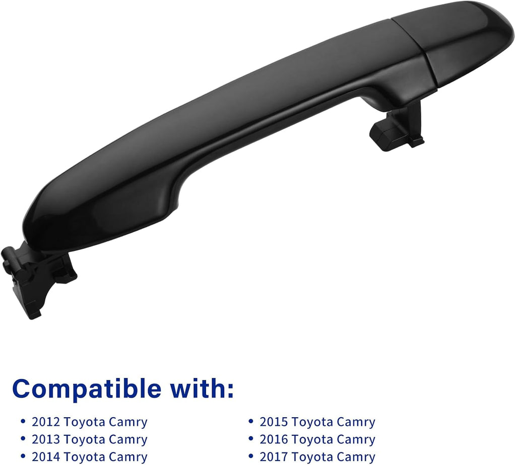 Exterior Door Handle for Toyota Camry 2012 2013 2014 2015 2016 2017, for Rear Left Driver or Right Passenger Side Door, Black