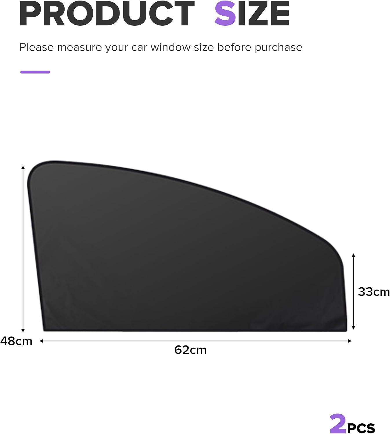Car Window Shades,Car Accessories Magnetic Side Window Covers,Sun Blocker and UV Protector for Baby, Kids,Automotive Double Layer Curtain,Suitable for Most Car (Black, Front Window)