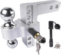 Adjustable 2" Trailer Hitch 6" Rise/Drop Dual-Ball 12500 LBS GTW with Locks
