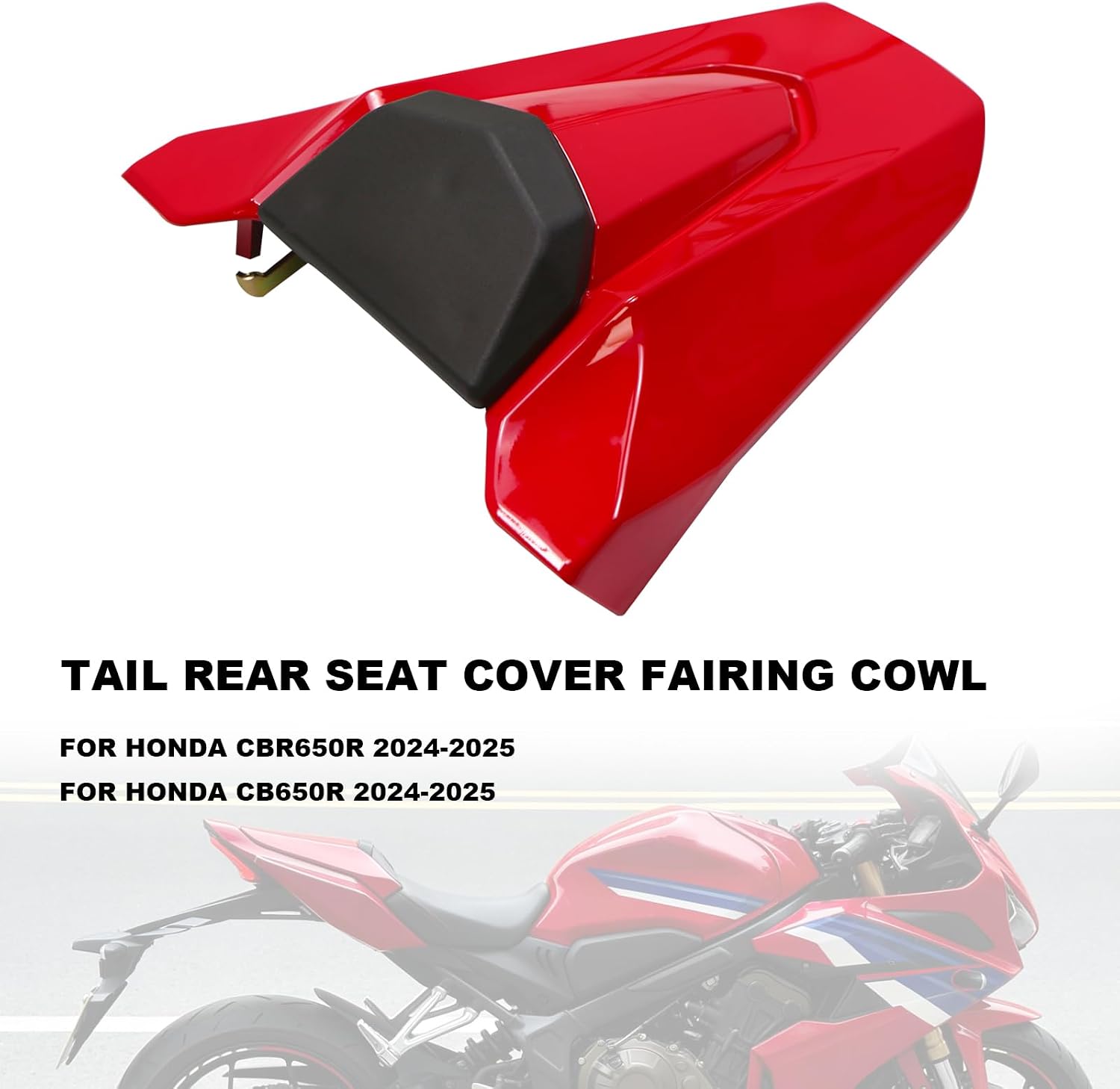 Rear Tail Seat Fairing Cover for Honda CBR650R 2024 2025 For Honda CB650R 2024-2025 Motorcycle Accessories Seat Cover Fairing (Red)