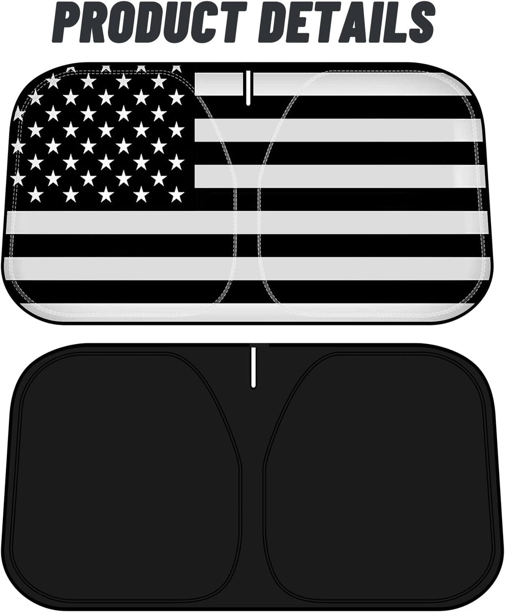 D-Lumina Windshield Sun Shade for 2019-2025 Chevy Silverado 1500 Accessories, Front Window Sunshade American Flag Sun Visor Protector Sun Shield Block UV Rays Heat, Foldable 2 Layers 210T Material