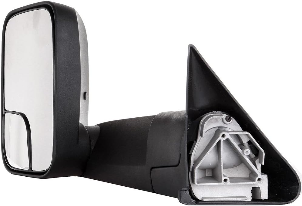 Towing Mirror Fit for 1994-2001 For Dodge For Ram/For Ram 1500 2500 3500 with Manual Adjusted No Heated No Turn Signal Light Black Tow Mirror Left Side