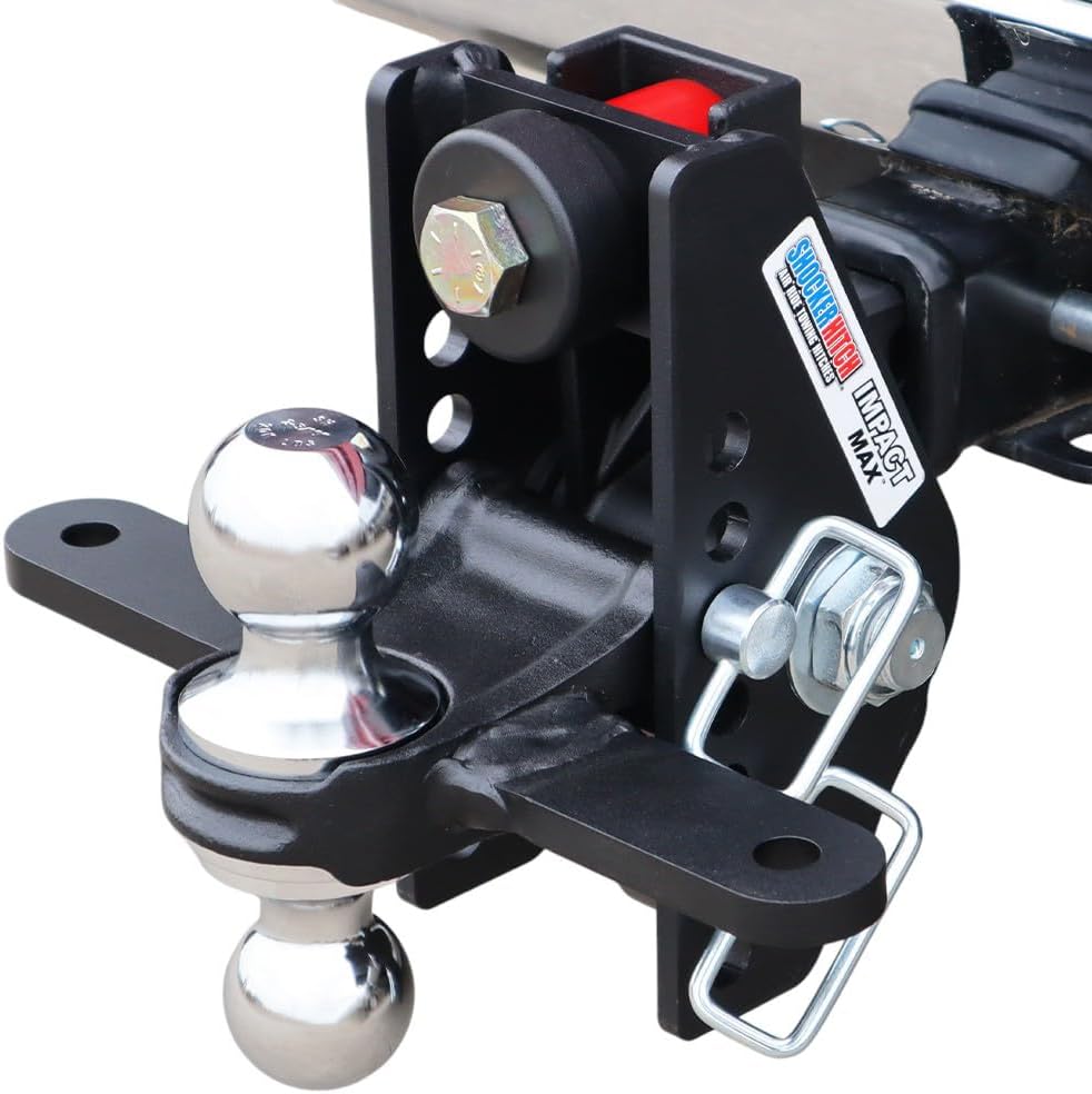 Shocker Impact Max Sway Control Cushion Combo Ball Hitch Fits 2-1/2" Hitch & Has Chrome Combo 2" & 2-5/16" Balls - 20,000 lbs