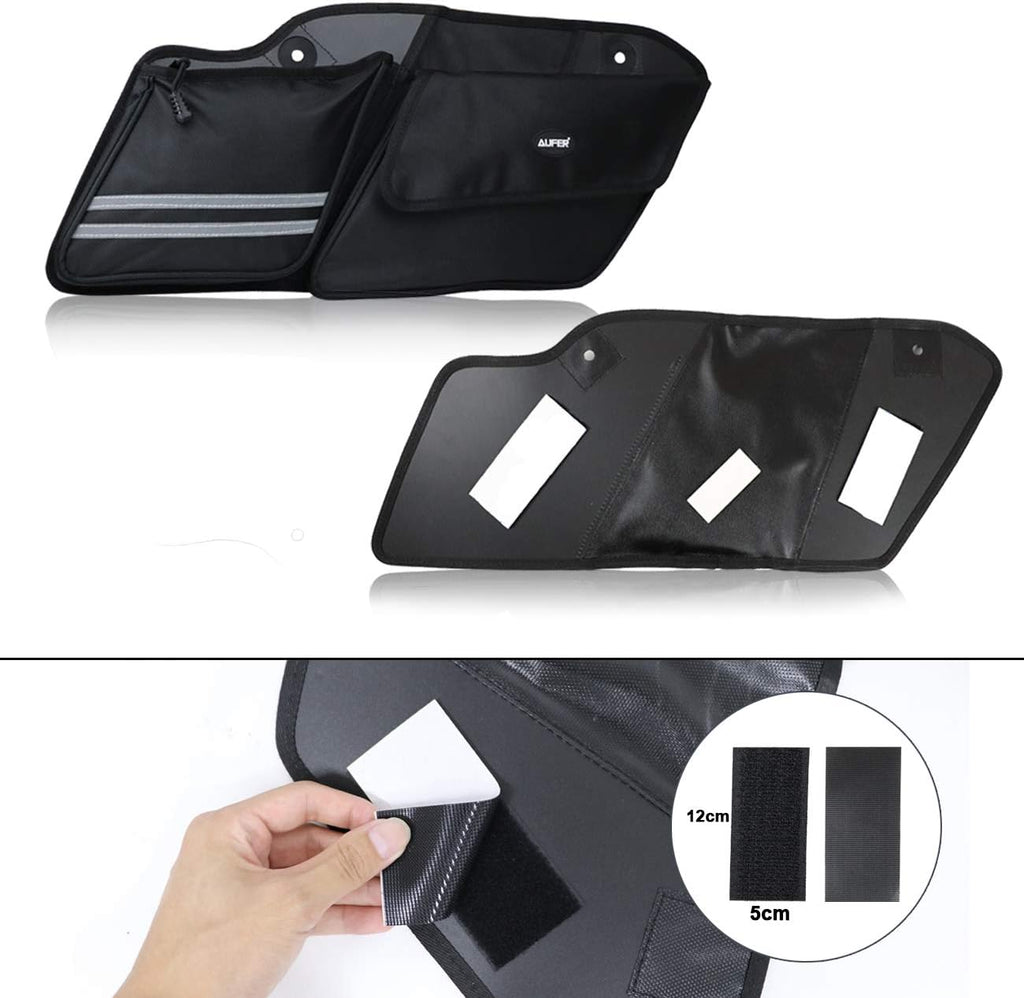 AUFER Left & Right Side Motorcycle Saddlebag Organizers Storage Bags Saddle bag Organizers Bag Compatible With For 1993-2013 Harley Touring Road King Road Glide Electra Glide Street Glide