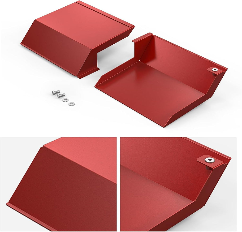 Bevinsee 2pcs Aire Intake Scoops Aire Inlet Compatible with 3 Series E90 E91 E92 E93 323i 325i 328i 330i 335i 335d 2010-2013, Left and Right, Aluminum, Red