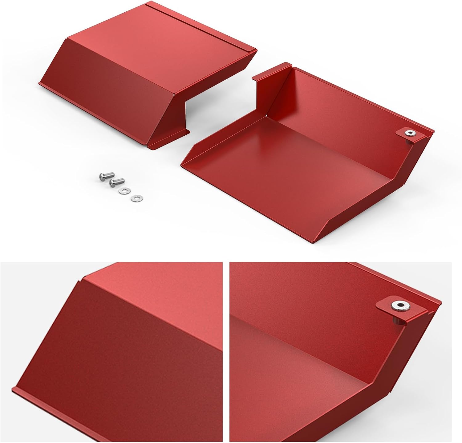 Bevinsee 2pcs Aire Intake Scoops Aire Inlet Compatible with 3 Series E90 E91 E92 E93 323i 325i 328i 330i 335i 335d 2010-2013, Left and Right, Aluminum, Red