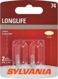 SYLVANIA - 74 Long Life Miniature - Bulb, Ideal for Interior Lighting – Courtesy, Ash Tray and More. (Contains 2 Bulbs)