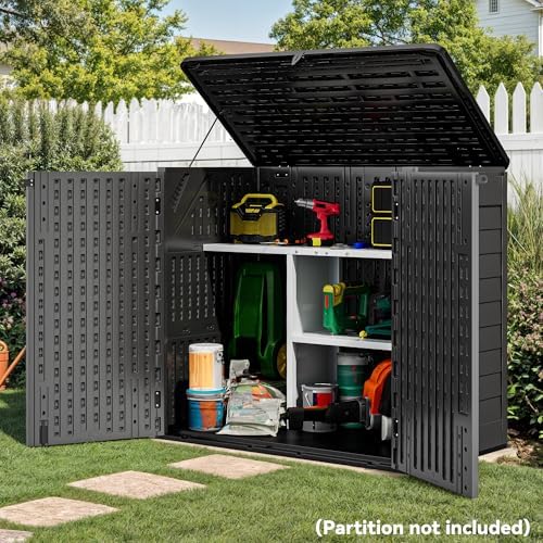 yitahome outdoor storage shed w/o shelf, 30 cu on a desk or shelf