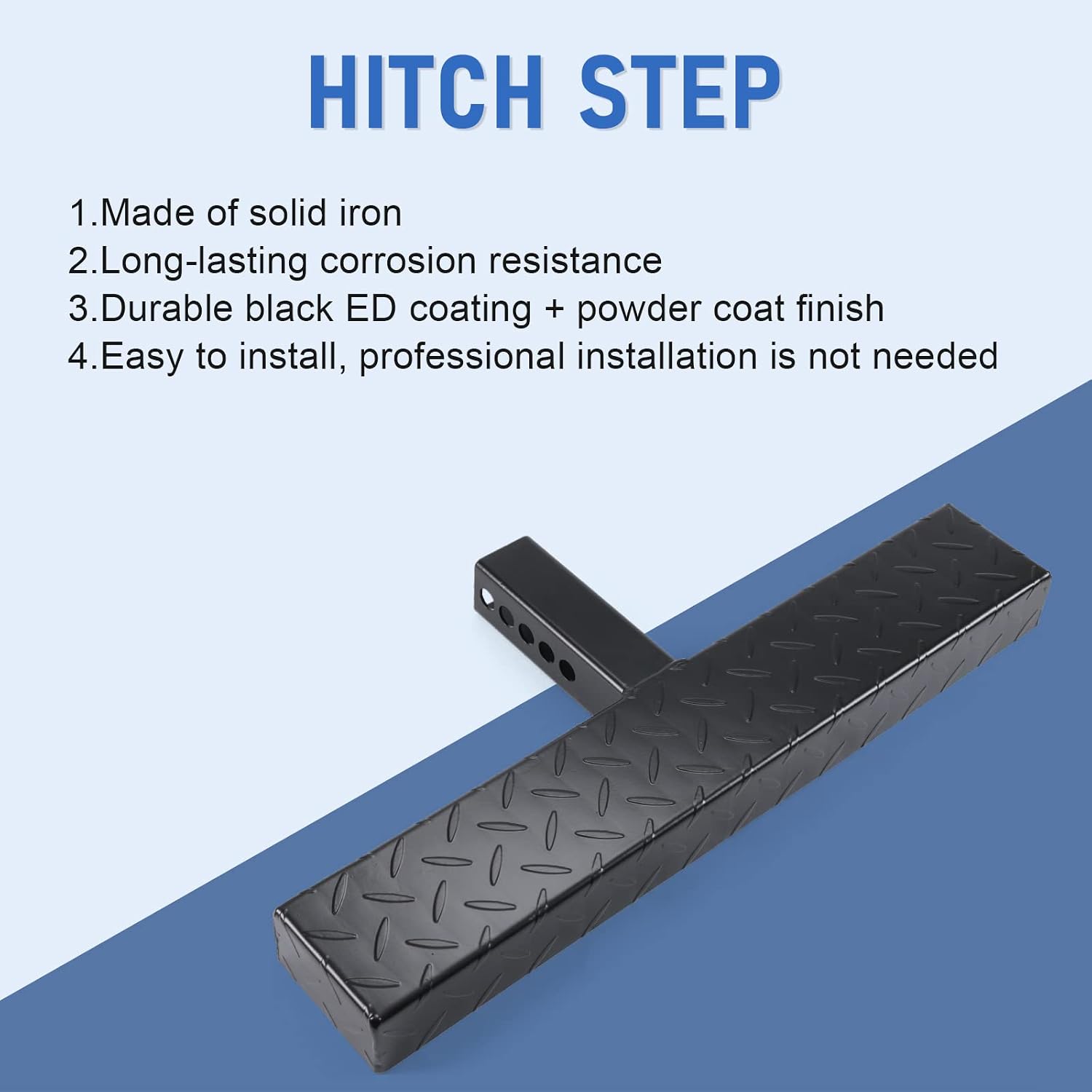 DICMIC Hitch Step Anti Slip and Rust Towing Bumper Guard for Most Car SUV Truck Pickup with Pin Fit 2 Inch Receiver, 23.5 Inch Length, Weight Capacity 500 LBS