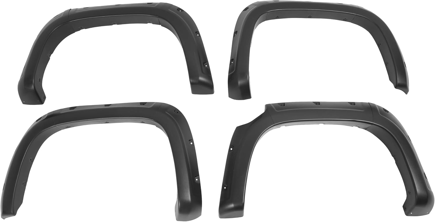 Fender Flare Compatible with 2015-2020 GMC Canyon 5'2" Bed Only | 4X3 Pcs Front & Rear Wheel Arch Cover Protector Set Plastic(PP) Textured Black