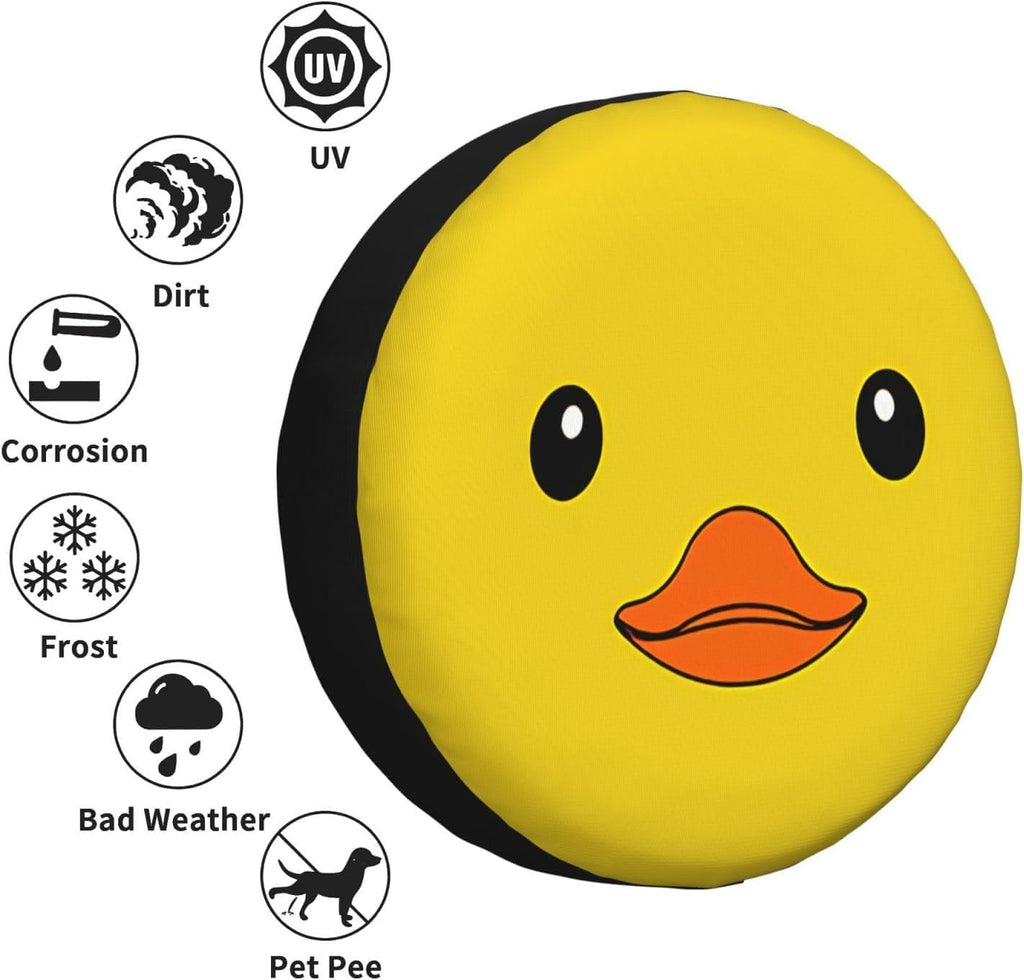 Funny Duck Spare Tire Cover Universal Wheel Protector Cute Duck Tire Covers for Truck Rv SUV Travel Trailer Camping 17 inch