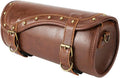 NICECNC Vintage Crazy Horse Lines Motorcycle Handlebar Bag - Universal Saddle Bag with Reinforced Straps, Brown