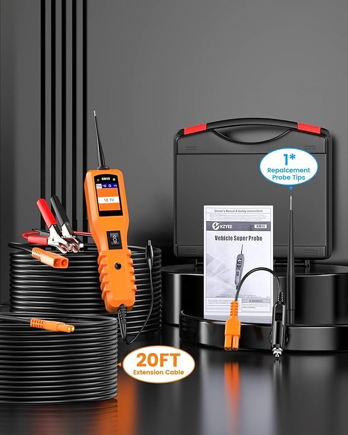 KZYEE KM10 Power Circuit Probe Kit, 12V 24V Automotive Circuit Tester, Digital - Image 9
