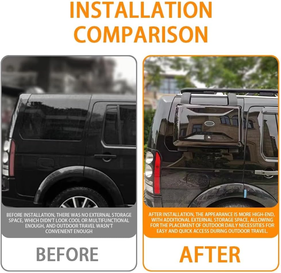 Car Luggage Box Roof Rack Box Side Tool Equipment Box for Land Rover Discovery 3/4 LR3 2003-2009 LR4 2010-2017 (Silvery)