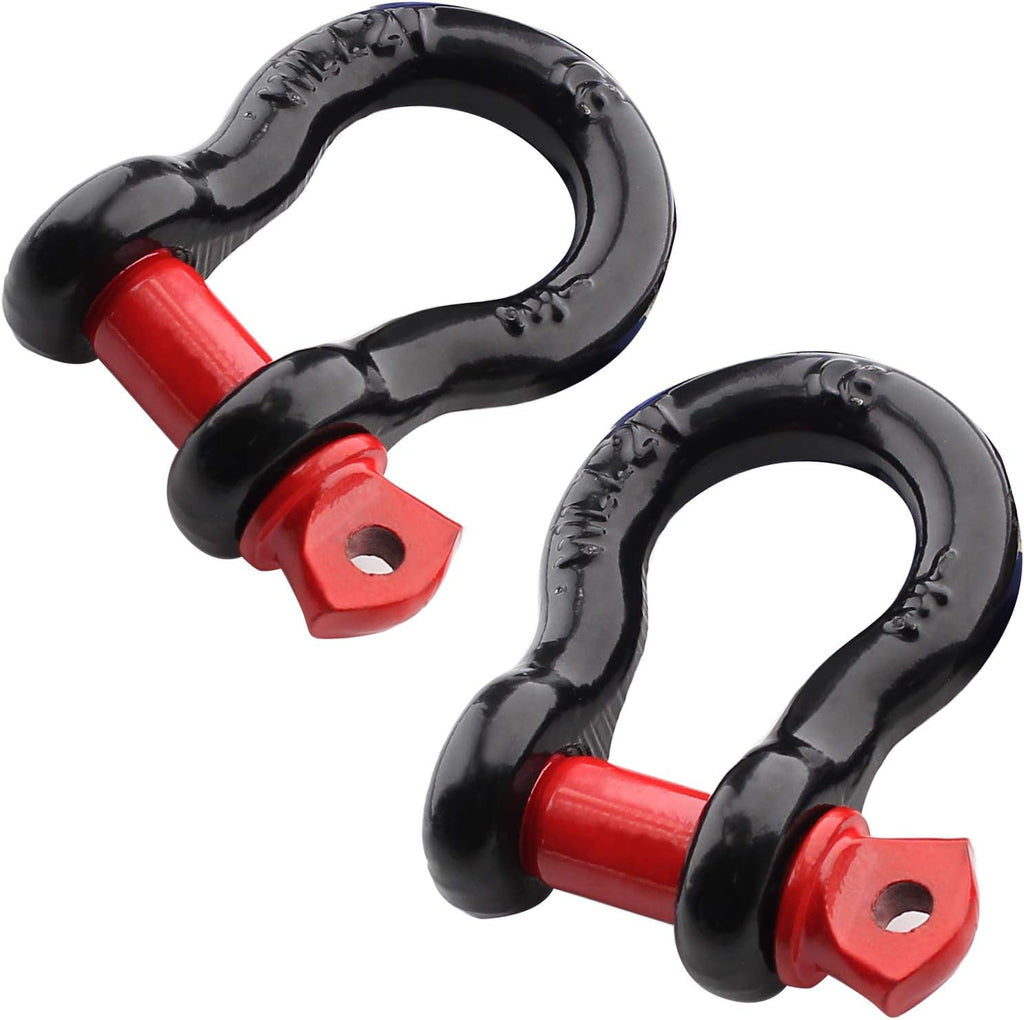 2Pcs 1/2 Inch D Ring Shackle, D Shackle Rugged 12 Ton(26,455 lbs) Maximum Break Strength, 2 Ton (4409 Lbs) Capacity