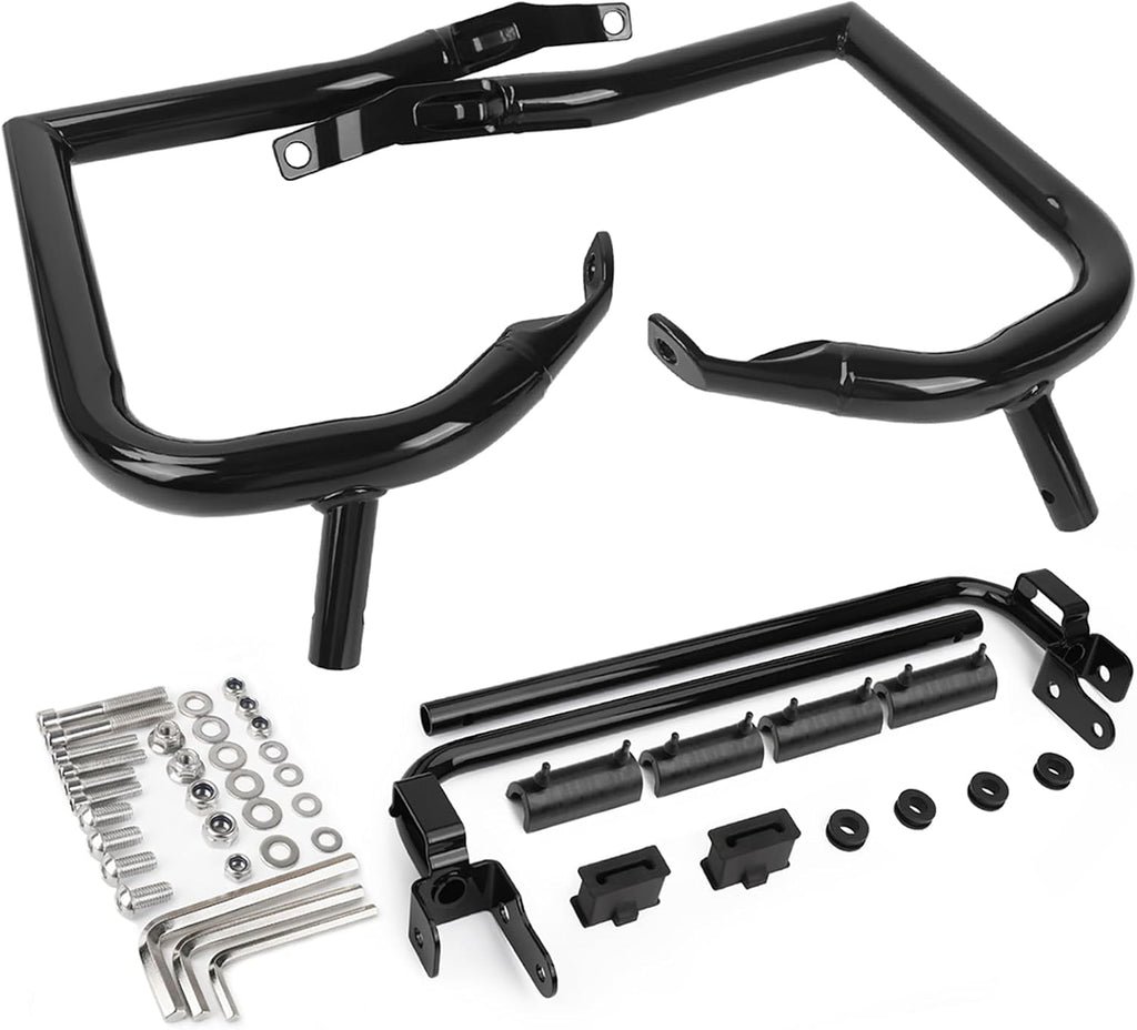2014-2026 Rear Saddlebag Guard Crash Bar for Harley Touring Street Glide Road Glide Road King Electra Glide w/Cash Bar Support Bracket Kit