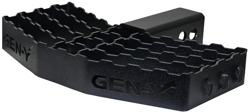 GEN-Y Hitch Serrated Hitch Step, Black, Fits 2-Inch Receiver | 400 LB Capacity, Non-Slip Design, Great for Scraping Boots & Shoes, For Truck or Hitch
