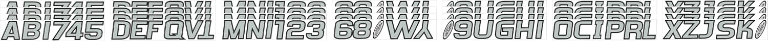 Hardline Products USA Series 700 Boat Registration Numbers & Letters Kit -Silver/Black – 3-Inch USCG Compliant Marine Vinyl Decals – UV, Fuel & Scratch Resistant – Complete Set for Hull Registration