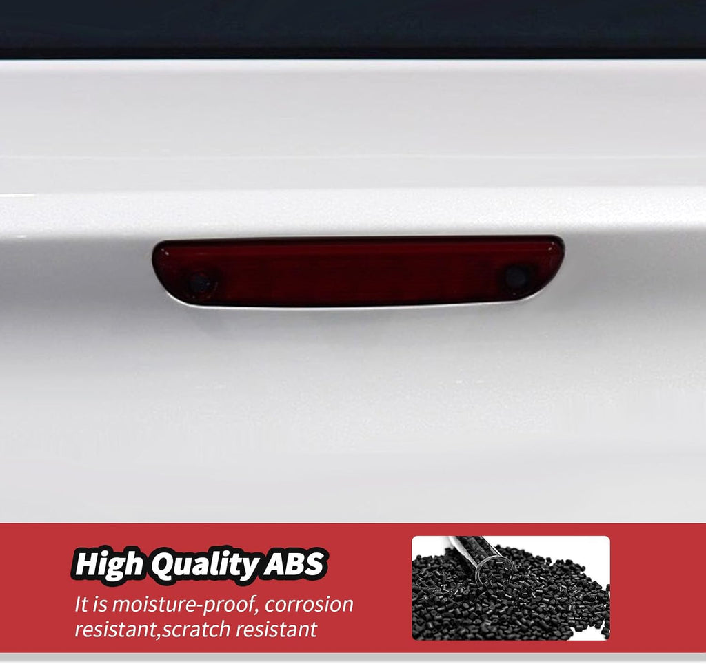 JeCar Smoked Tail Light Cover 3rd Third Brake Light Cover Trim Guards for 2015-2024 Chrysler 300/300C