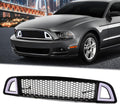 PIT66 Upper Grille with DRL LED Lights Fit 2013-2014 Ford Mustang | DRL Accent Vent Lights Not Fit Except Shelby Models, Honeycomb Mesh Design, Direct Replacement, DR3Z8200AB, FO1200590