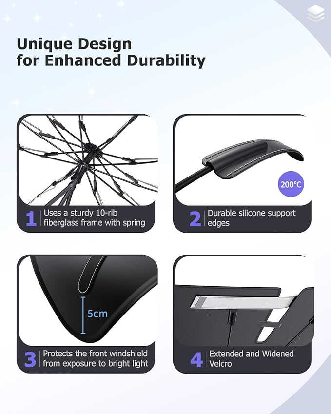 2025 4Runner Car Windshield Sun Shade Windshield Sunshade Umbrella Protect Car - Image 3