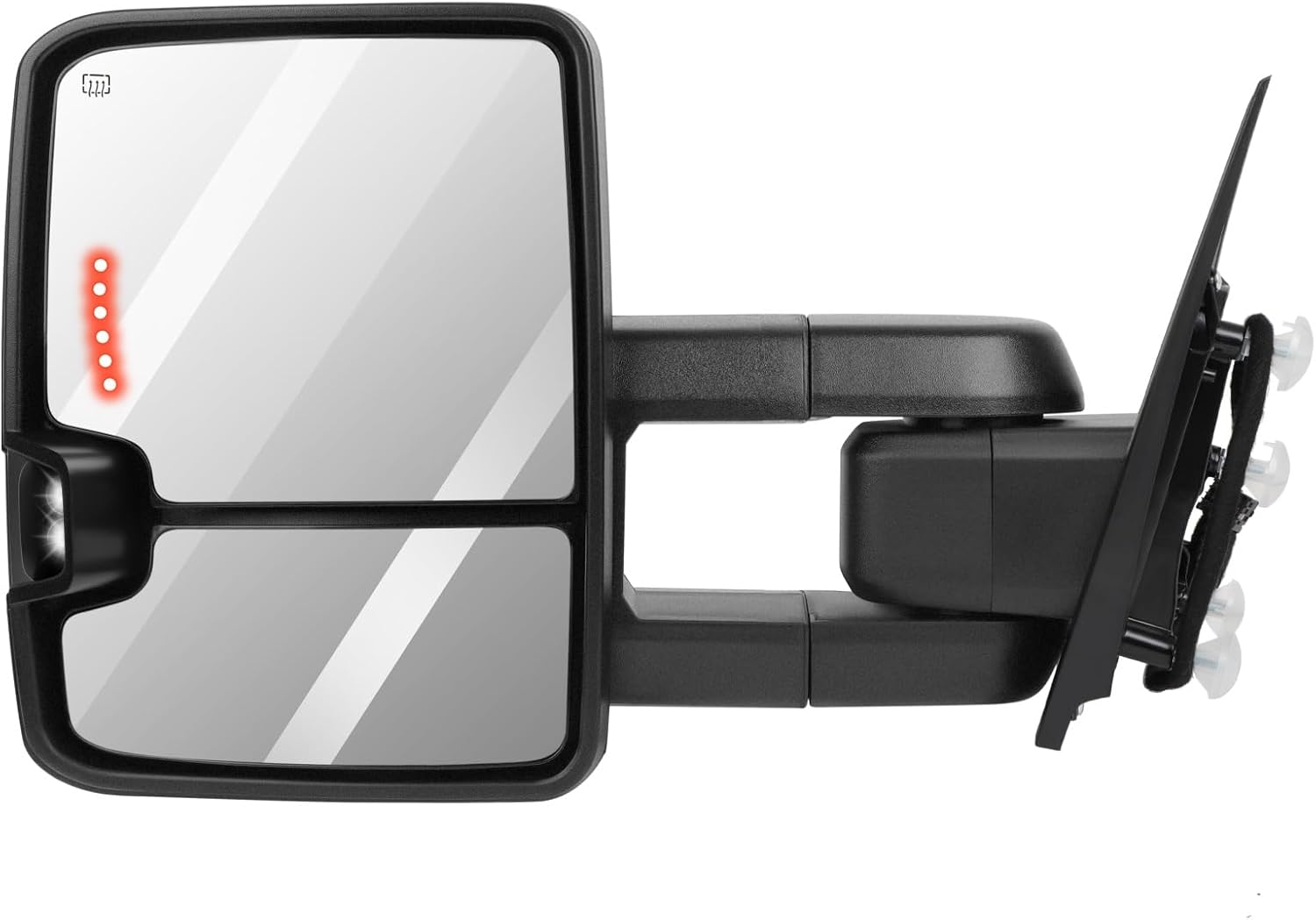 A Pair Heated Towing Mirrors Fits 2014-2018 for Chevy for GMC 1500 2015-2019 for Chevy for GMC 2500/3500 HD, Power Adjusted View Mirror with LED Turn Signal Light