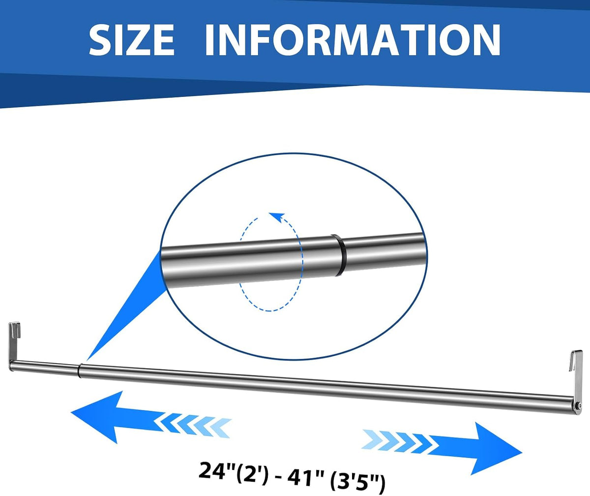 threehoney expandable closet hanger rod for wire shelf shown in use