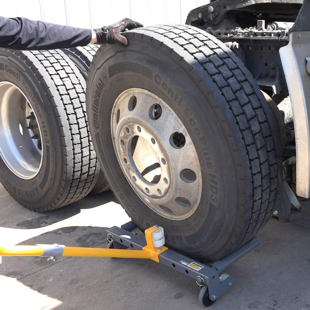 Rolling Wheel Dolly for Changing Car, Truck, Skid Steer, ATV, and Trailer Tires, Tire Lift for Large and Small Vehicles, 3 Roller Positions, 485 Pound Capacity
