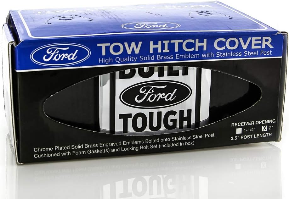 Ford Built Tough Metal Trailer Tow Hitch Cover Plug Emblem