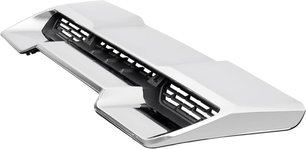 Front Upper Hood Scoop Vent Compatible with 2020-2023 GMC Sierra 2500 HD/3500 HD Replacement for 84802216 Air Vent Hoods Plastic (ABS+PP) Chrome Silvery+Black