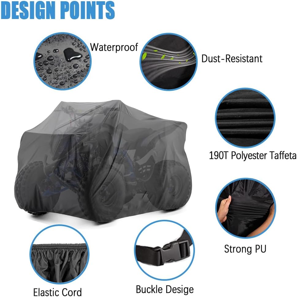 ATV Covers Waterproof 4 Wheeler Covers Quad Covers Used for Polaris Yamaha Suzuki Honda Kawasaki Kart
