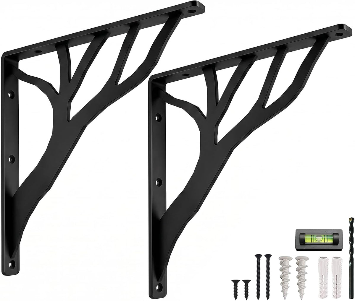 rustic tree black heavy duty shelf brackets 12, main product view