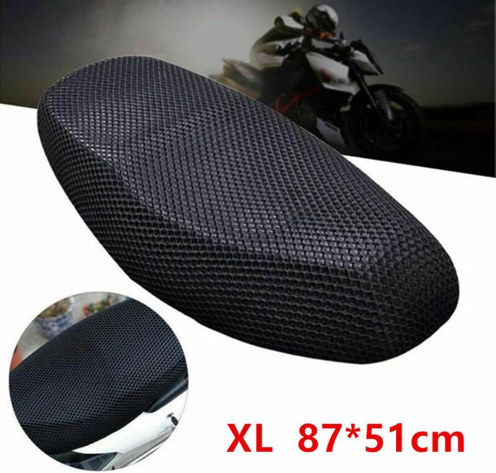 Electric Bike Net Seat Cover M/L/XL/XXL/XXXL Mesh Protector， Insulation Cushion Cover Electric Bike Motorcycle Universal Parts(XXXL)