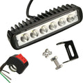 Yibid Motorcycle 18W LED Driving Work Front Fog Head Light Lamp with 3 Wire Flashing Brake Replacement for Bobber Cafe Racer Cruiser ATV Vessels Off-Road Vehicles Trucks Fire Engines SUV ATV 4WD Car