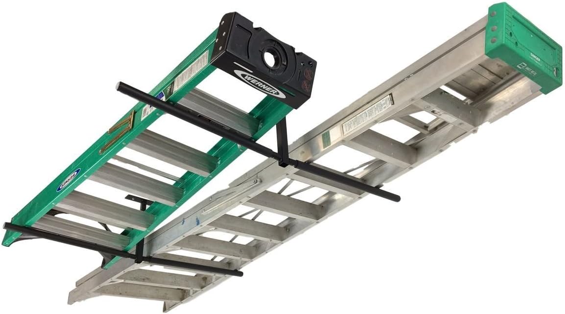StoreYourBoard Double Ladder Ceiling Rack – Hi Port 2 Garage Ceiling Ladder