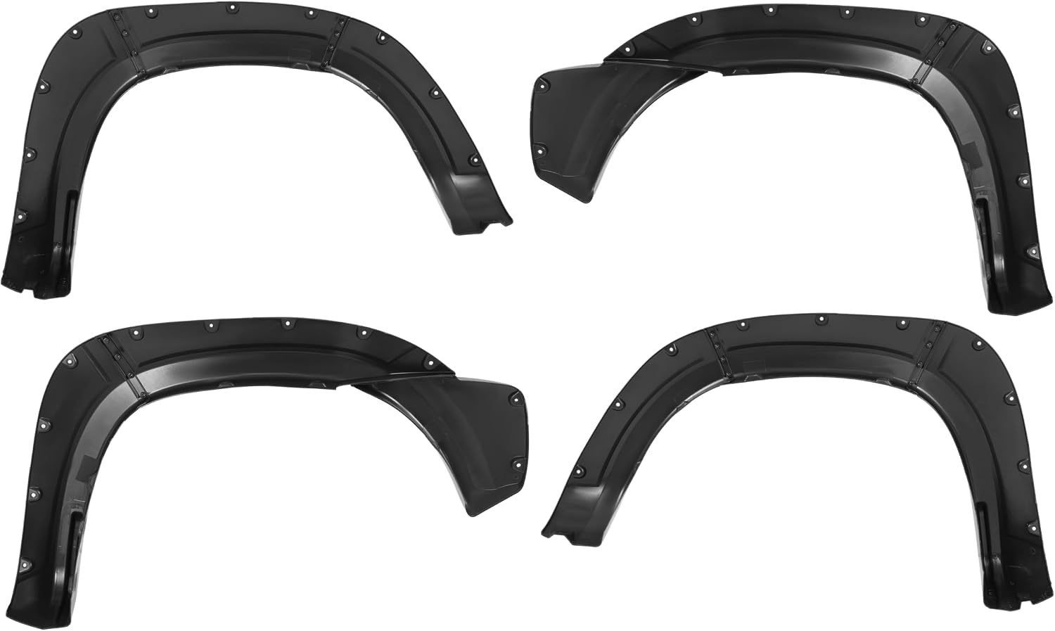 ALMULOO 4Pcs Fender Flares Compatible with 2012-2015 Toyota Tacoma | Fleetside 6 FT (72") Long Bed Models Only Wheel Arch Covers PP Plastic Textured Black
