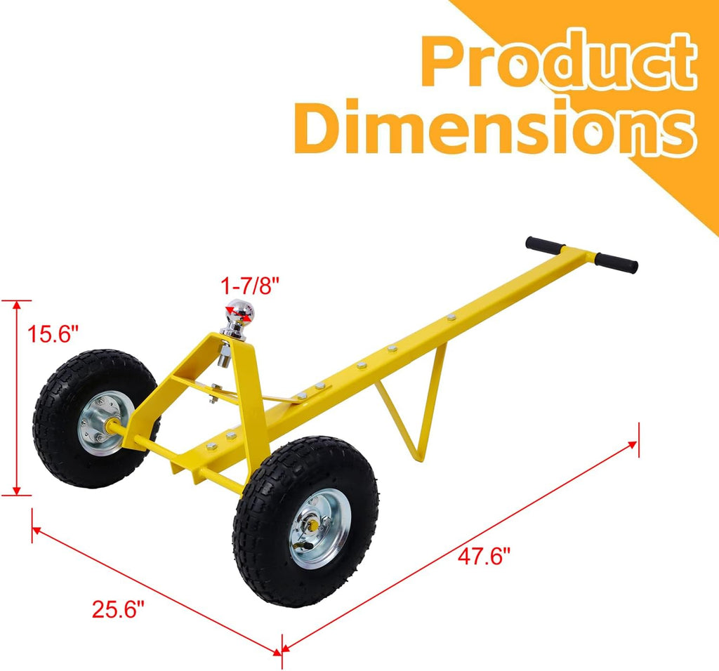 Trailer Dolly with 600 lb Capacity, 10" Pneumatic Tires & 1-7/8" Hitch