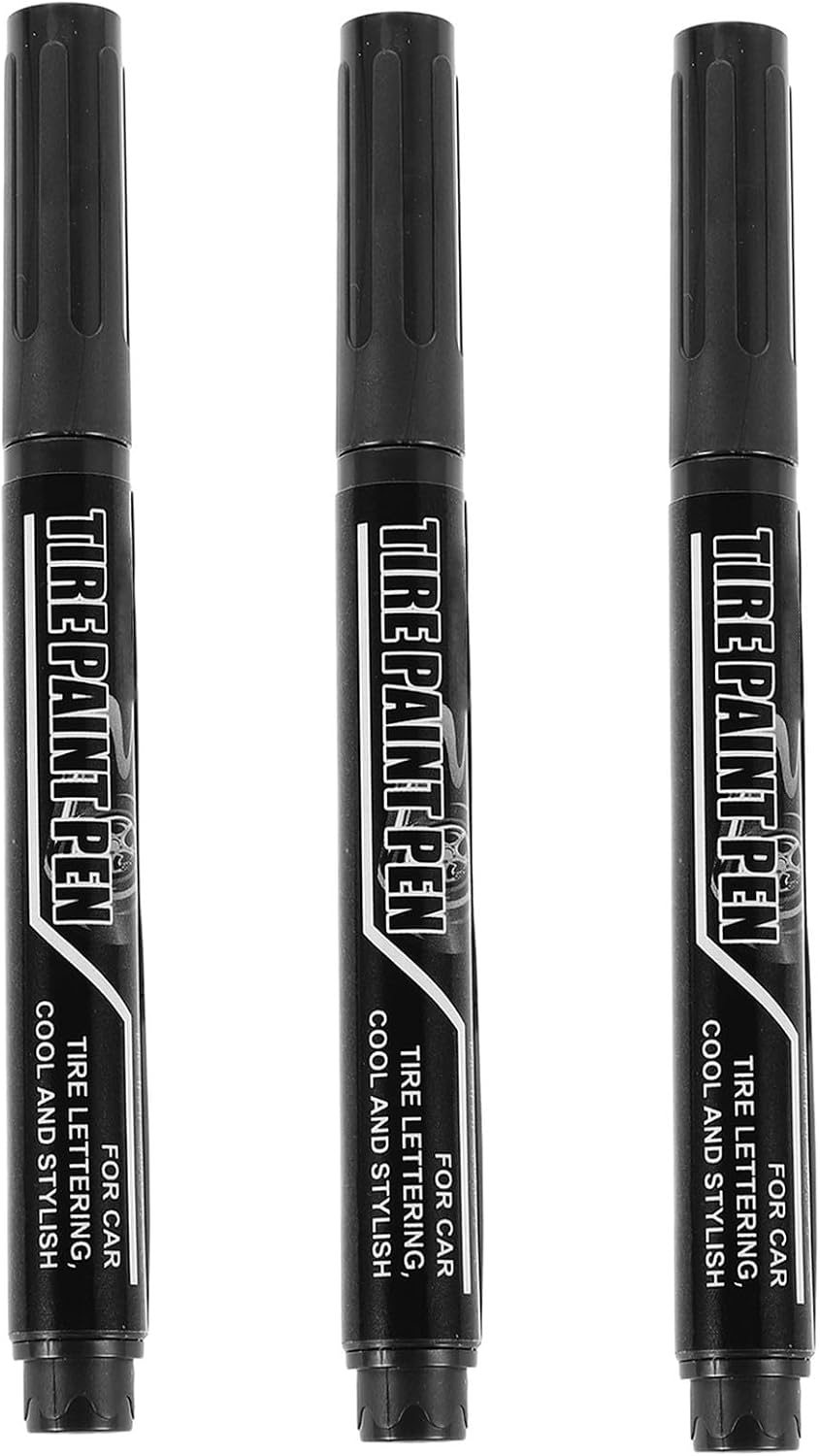 Luxshiny 3pcs Car Tire Paint Marker Pens Oil-based Tire Marking Pens Sturdy Color Quick Drying Sturdy Marking