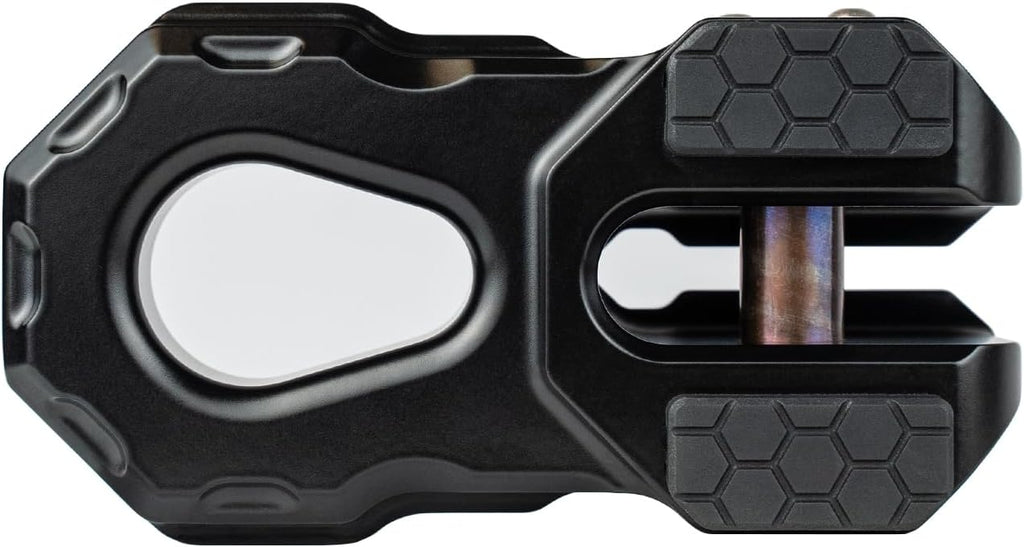 Agency 6 Billet Winch Shackle - Lightweight Aluminum Winch Attachment for Synthetic Line - 19,000 Pound Load Limit - Made in The USA with US Certified Materials - Black