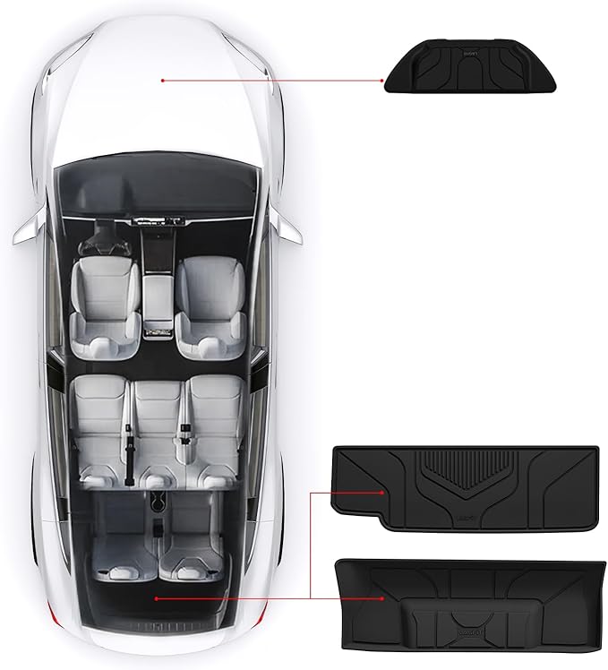 LASFIT Frunk Trunk Mats Fit for Tesla Model X & Model X Plaid 6 Seater / 7 - Image 2
