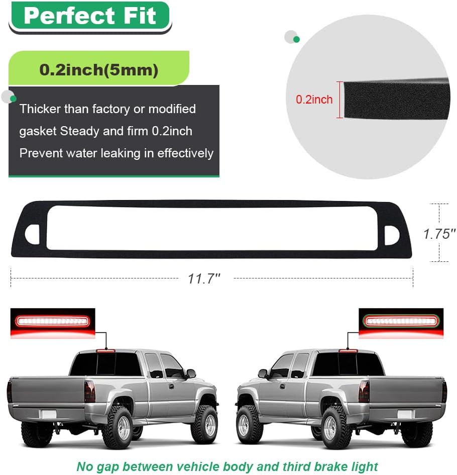 3rd Third Brake Light Seal Gasket Compatible with Dodge Ram 1500 1994 to 2001,Ram 2500 3500 1994 to 2002 Waterproof High Mount Stop Lamp Assembly, Single-sided adhesive Gasket