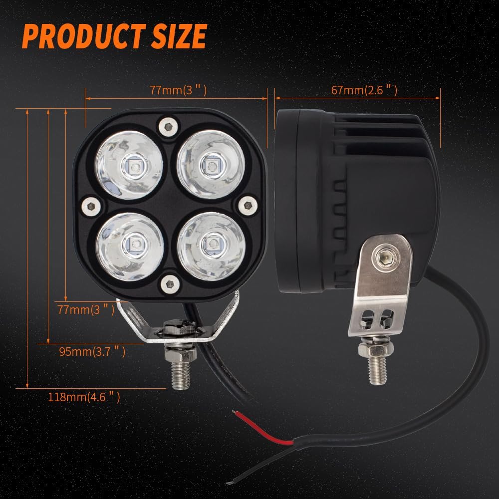 led blue offroad driving fog lights pod 2pcs shown in use
