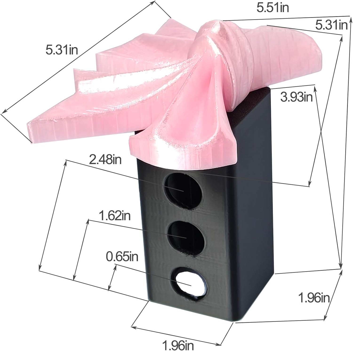 Pink Bow Trailer Hitch Cover for 2” Receiver – Cute Truck Accessory, Multiple Pin Positions, 3D Printed