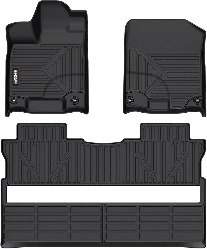 GINOWY-Floor Mats for Honda Ridgeline 2017-2023 2024 2025, TPE All Weather by GINOWY