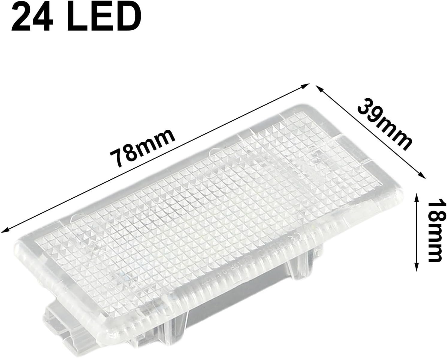 Bright 24LED Luggage Compartment Light for BMW E36 E46 E60 - Direct Fit Trunk Lid Lamp White 6000K - Plastic Housing with Cooling Design