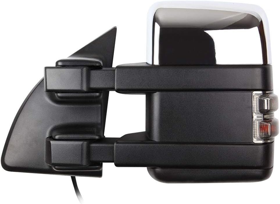A Pair Heated Towing Mirrors Fits 2003-2007 for F250 for F350 for F450 for F550 Super Duty Series, Power Adjusted View Mirror with LED Turn Signal Light