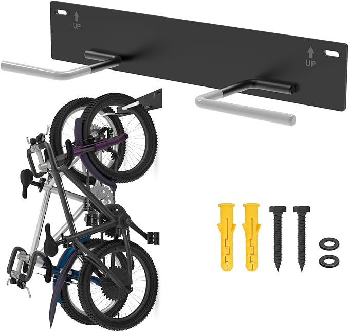 Fat Tire Bike Rack Wall Mount Garage Storage, Fat Tire Bike Storage Rack by Levendor