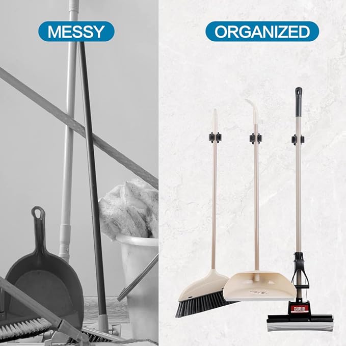 12PCS Broom and Mop Holder, Heavy Duty Garden Tool Organizer Rack Rake and - Image 4